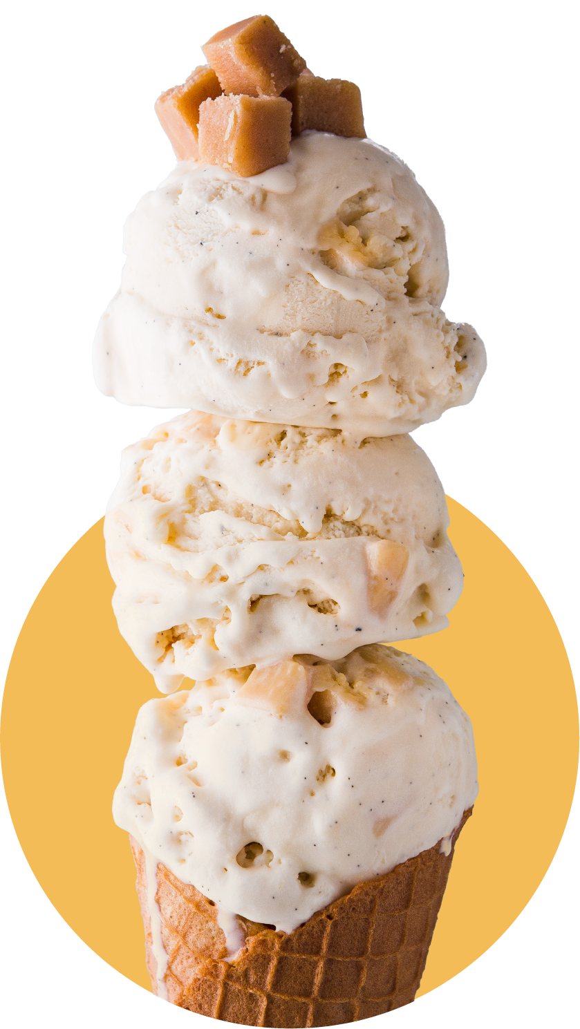 Vanilla Bean With Homemade Caramel Fudge