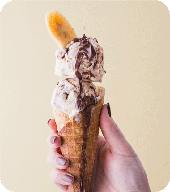 Vegan Banana Cream with Vegan Nutella